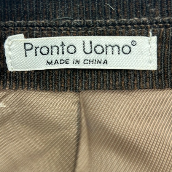 Pronto Uomo Corduroy Sport Coat Mens 46L XLT Brown 100% Cotton Blazer Jacket EUC - Picture 4 of 13